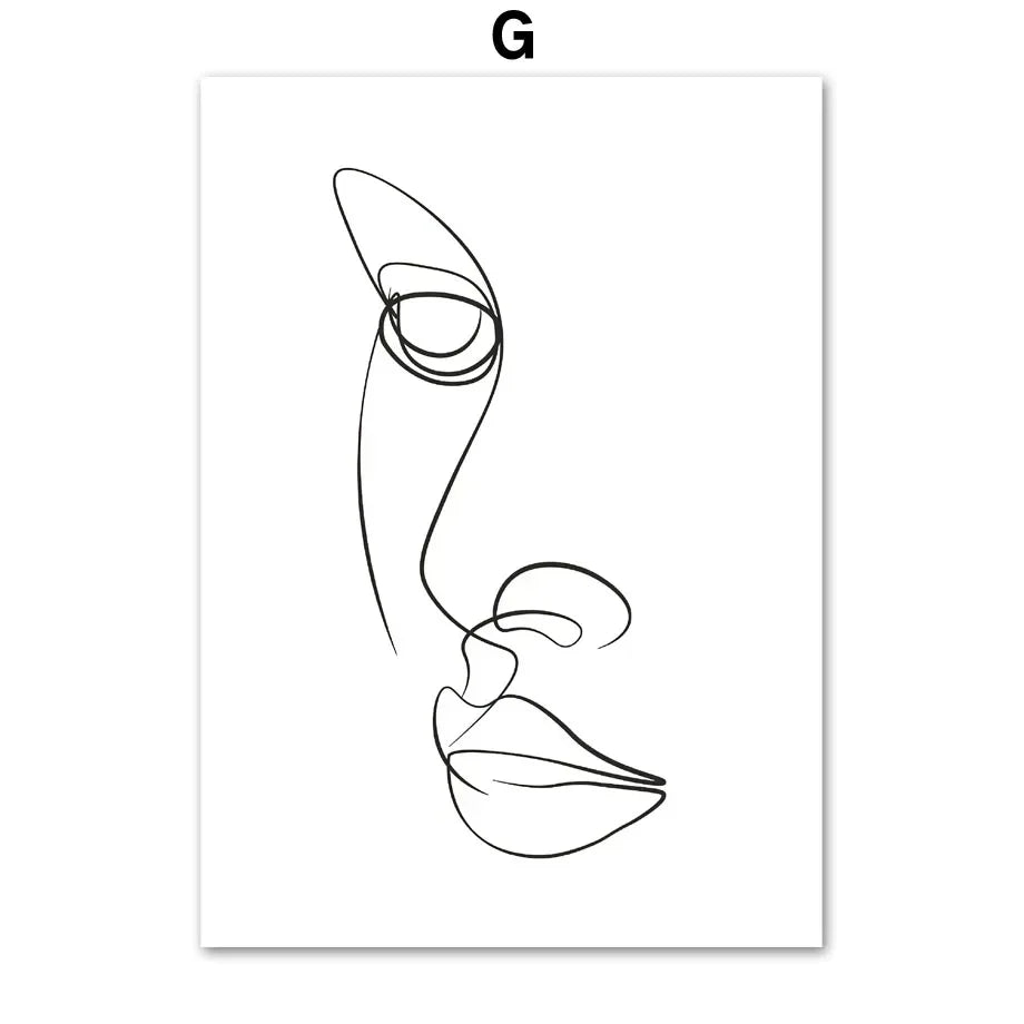 Minimalistische abstrakte Schwarz-Weiß Schönheit Figuren Kunst Linienkunst Fine Art Leinwanddrucke Bilder für Wohnzimmer Schlafzimmer Salon Kunst Dekor