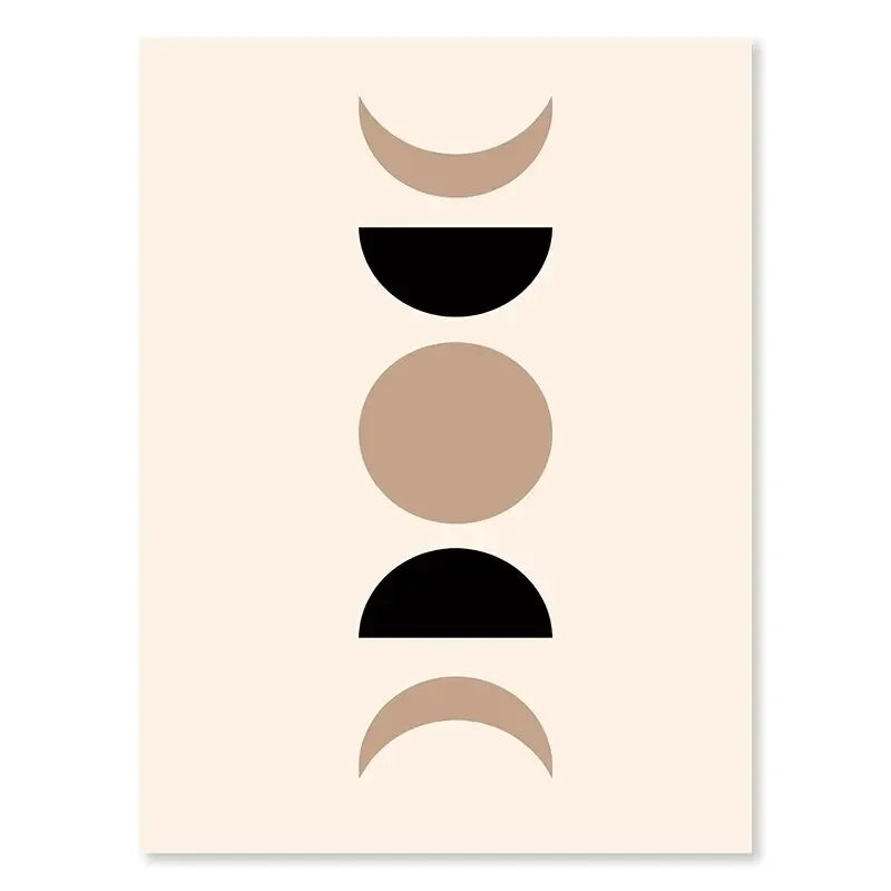 Minimalistische abstrakte geometrische Mondphasen-Linienkunst Wandkunst Fine Art Leinwanddrucke Bilder für moderne Wohnung Wohnzimmer nordische Wohnkultur