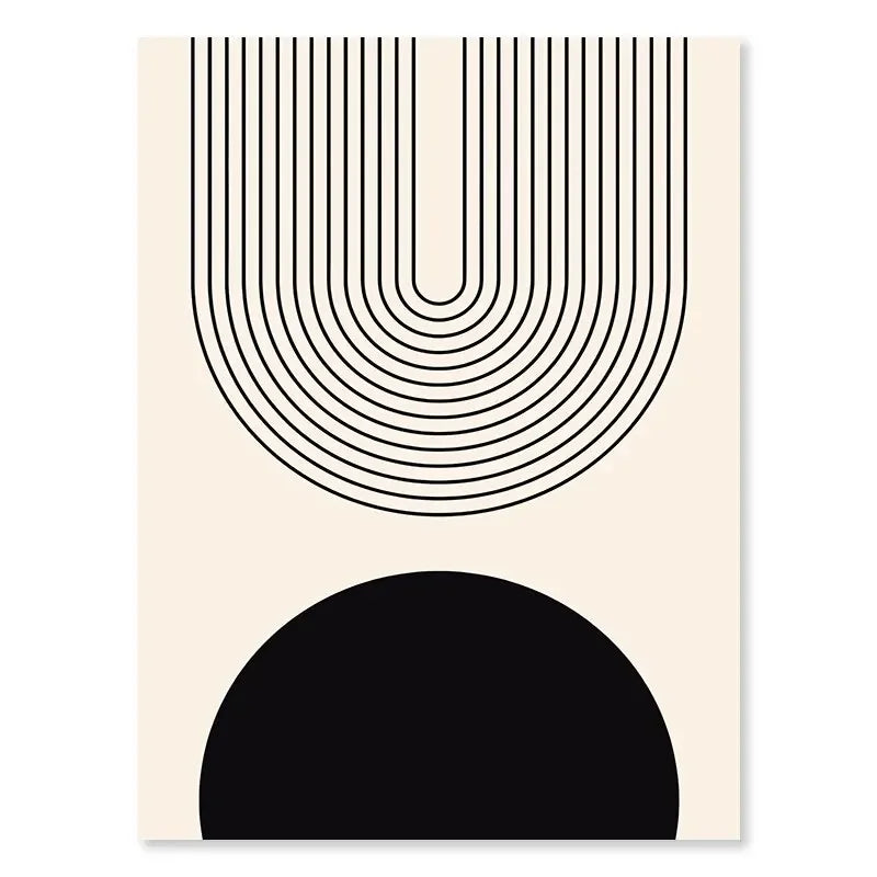 Minimalistische abstrakte geometrische Mondphasen-Linienkunst Wandkunst Fine Art Leinwanddrucke Bilder für moderne Wohnung Wohnzimmer nordische Wohnkultur