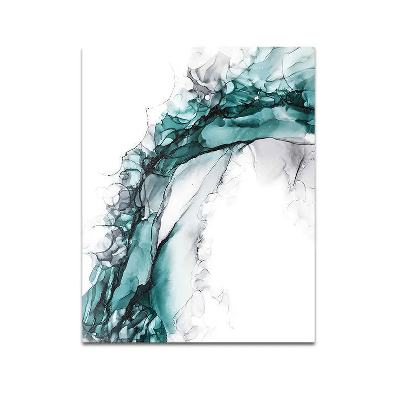 Minimalistische abstrakte grüne Eis-Marmormuster Wandkunst feine Kunstleinwanddrucke Poster Bilder für modernes Wohnzimmer Home Office Kunst Dekor