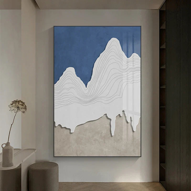 Minimalistische abstrakte Landschaft Berg Umrisslinien Wandkunst Poster Kunstleinwanddruck Bild für Wohnzimmer Schlafzimmer skandinavische Diele Kunst Dekor