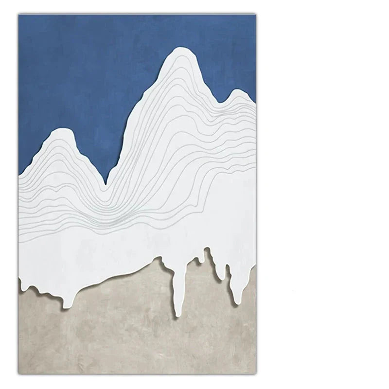 Minimalistische abstrakte Landschaft Berg Umrisslinien Wandkunst Poster Kunstleinwanddruck Bild für Wohnzimmer Schlafzimmer skandinavische Diele Kunst Dekor