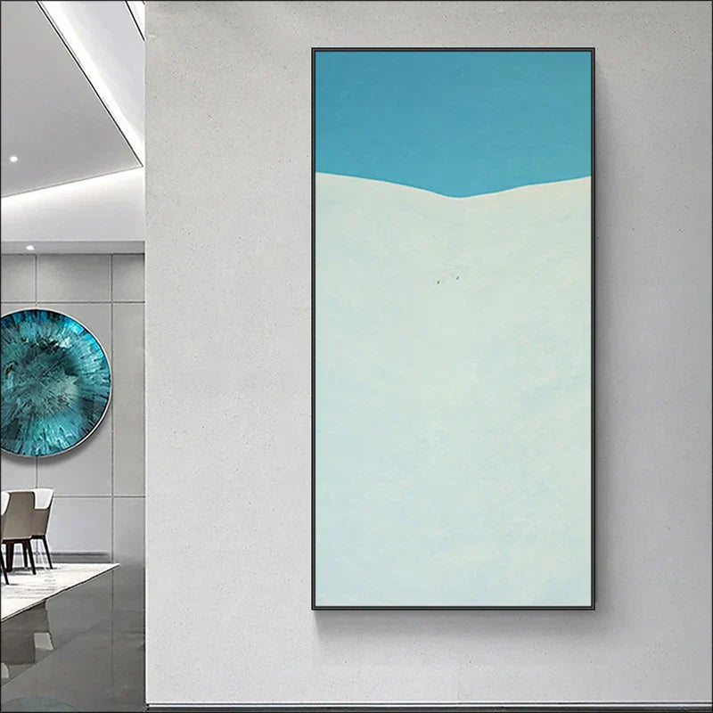 Minimalistische abstrakte Landschaft Wandkunst Fine Art Leinwanddrucke Farbige vertikale Formate Bilder für Wohnzimmer Foyer Empfangsraum Zeitgenössische Kunst Dekor