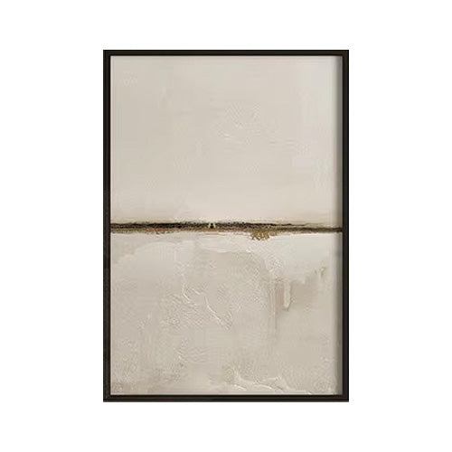 Minimalistische abstrakte Landschaftswandkunst neutrale Farben Fine Art Leinwanddrucke Beige/Schwarz Bilder für Wohnzimmer, Schlafzimmer, Kunst für zeitgenössische Innenräume | Brehn