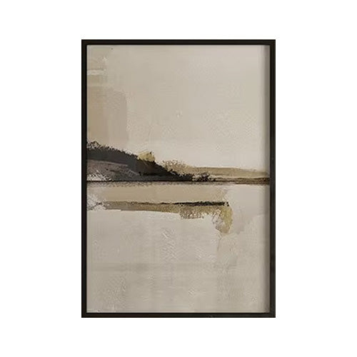 Minimalistische abstrakte Landschaft Wandkunst neutrale Farben Fine Art Leinwanddrucke Beige/Schwarz Bilder für Wohnzimmer, Schlafzimmer, Kunst für zeitgenössische Innenräume