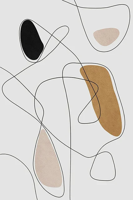 Minimalistische abstrakte Form und Linien Wandkunst Fine Art Leinwanddrucke Kunst für moderne Wohnung Wohnzimmer Schlafzimmer Flur Kunstdekoration