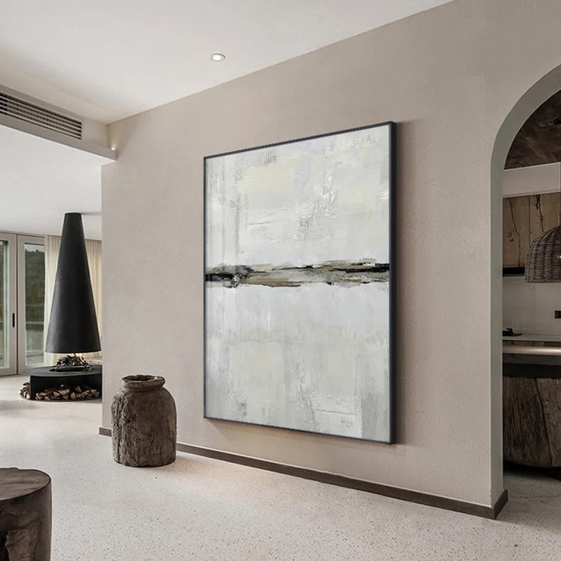 Minimalistische Beige-Grau-Farbblock abstrakte Wandkunst Fine Art Leinwanddrucke Bilder für moderne Wohnungen Wohnzimmer Schlafzimmer zeitgenössische Wohnkultur