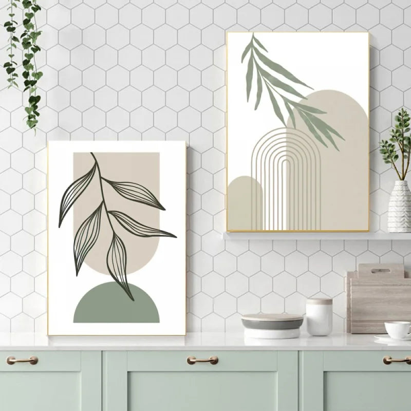 Minimalistische Bohemian Botanische Wandkunst Feine Kunst Leinwanddrucke Neutrale Farb Galerie Wandbilder Für Wohnzimmer