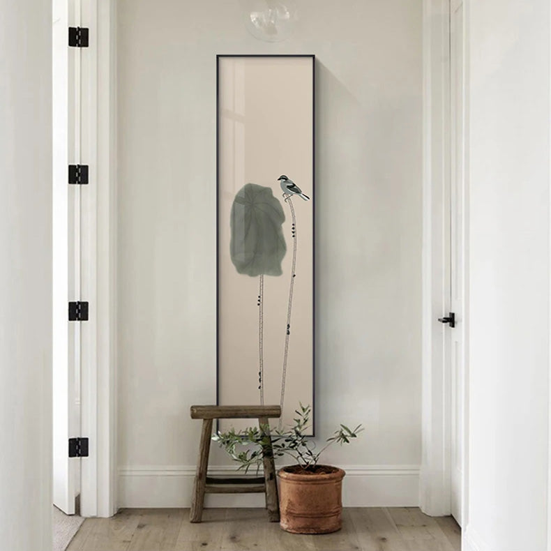 Minimalistische Blumen Vögel & Schmetterling Wandkunst Feine Kunst Leinwanddrucke Hohe Vertikale Format Bilder Für Foyer Lobby Empfangsraum Kunst Dekor | Brehn