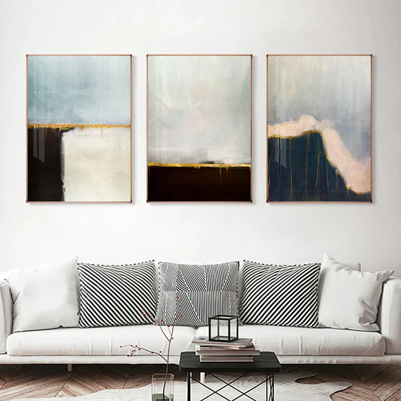 Minimalistische Grau Blau Farbblock Abstrakte Wandkunst Feine Kunst Leinwanddrucke Poster Bilder Für Modernes Wohnzimmer Zeitgenössische Hausdekoration