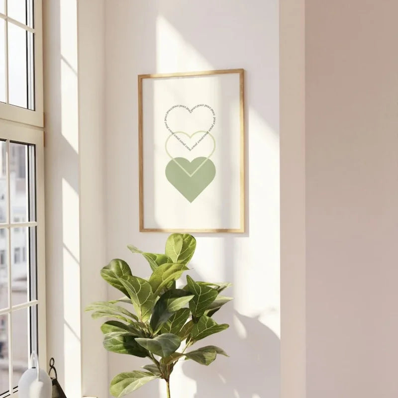Minimalistische Friedensliebe Herzen Wandkunst Fine Art Canvas Drucke Einfache inspirierende Zitate Poster Bild für Wohnzimmer Schlafzimmer Dekor
