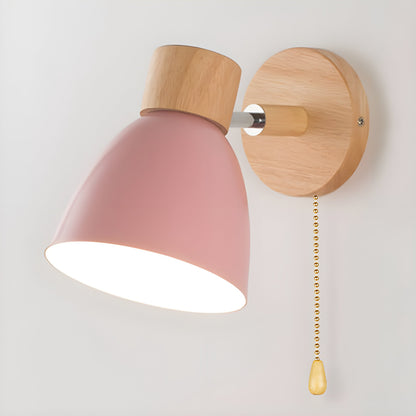 Hölzerne Nordische Wandlampe mit Schalter für Gemütliches Schlafzimmer | Brehn