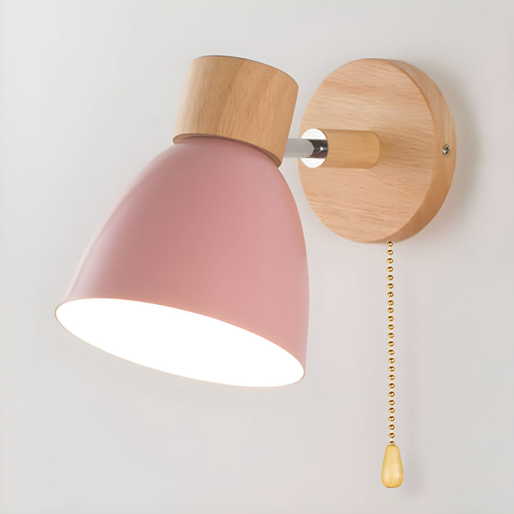 Hölzerne Nordische Wandlampe mit Schalter für Gemütliches Schlafzimmer | Brehn
