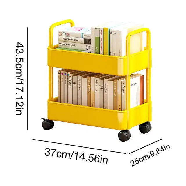 Mobile Bücherregalwagen mit Rädern | Buchaufbewahrung und Organizer - Dalton | Brehn