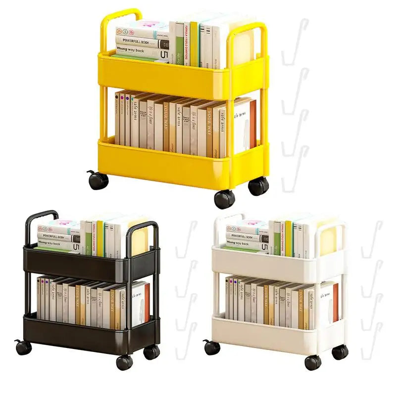 Mobile Bücherregalwagen mit Rädern | Buchaufbewahrung und Organizer - Dalton | Brehn
