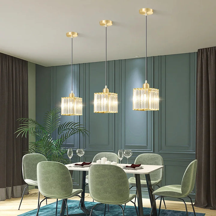 GlinsterLicht - Luxus K9 Kristall Pendelleuchte mit LED-Beleuchtung für Wohnzimmer oder Esszimmer | Brehn