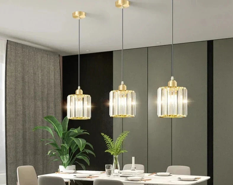 GlinsterLicht - Luxus K9 Kristall Pendelleuchte mit LED-Beleuchtung für Wohnzimmer oder Esszimmer | Brehn