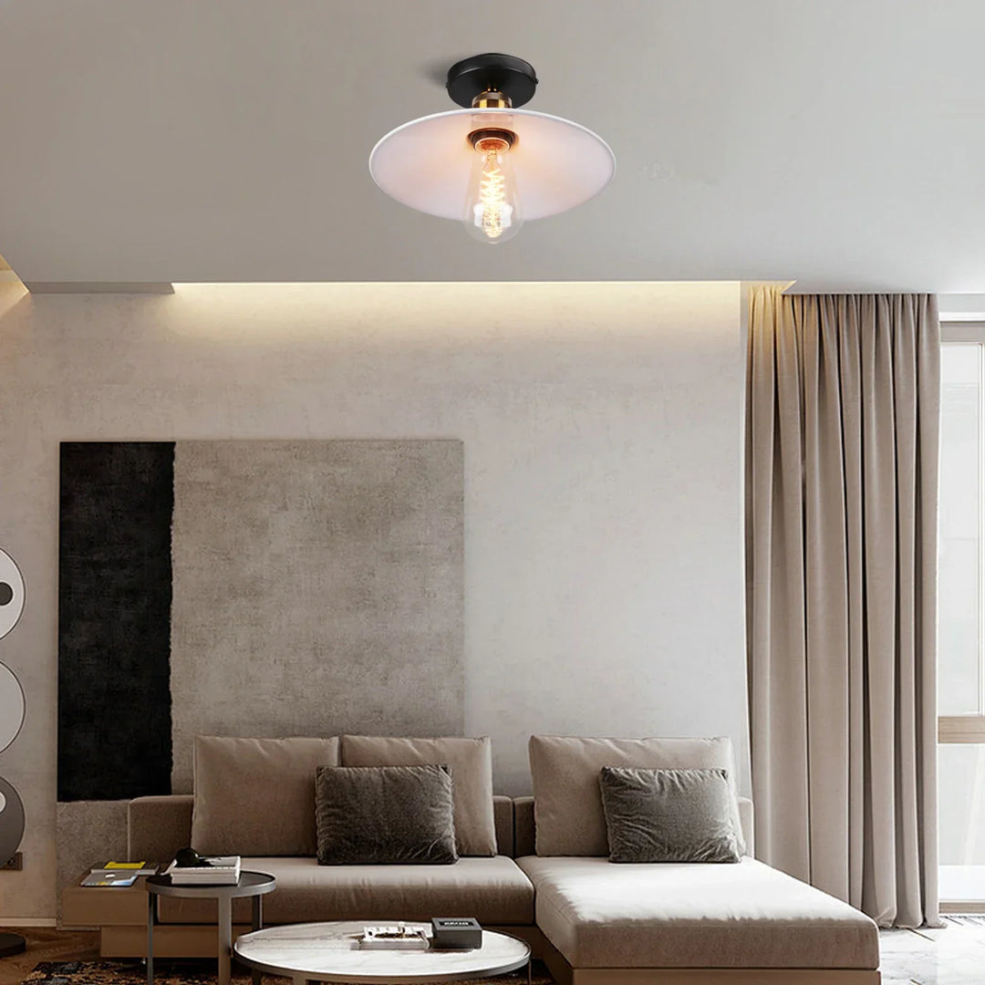 Vintage Deckenleuchte im Industrial Stil, Metall-Lampe für Wohnzimmer oder Schlafzimmer, LED-kompatibel | Brehn