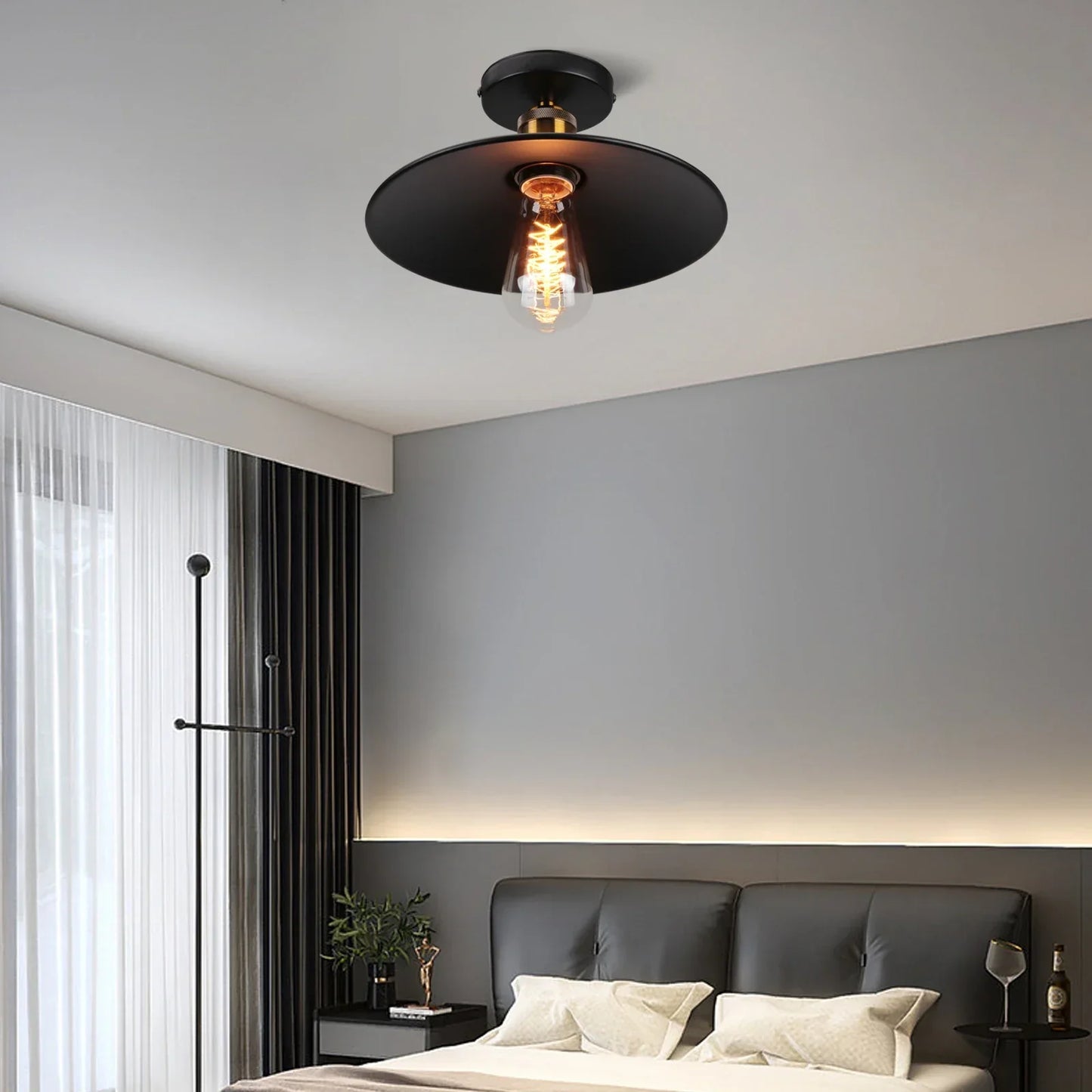 Vintage Deckenleuchte im Industrial Stil, Metall-Lampe für Wohnzimmer oder Schlafzimmer, LED-kompatibel | Brehn