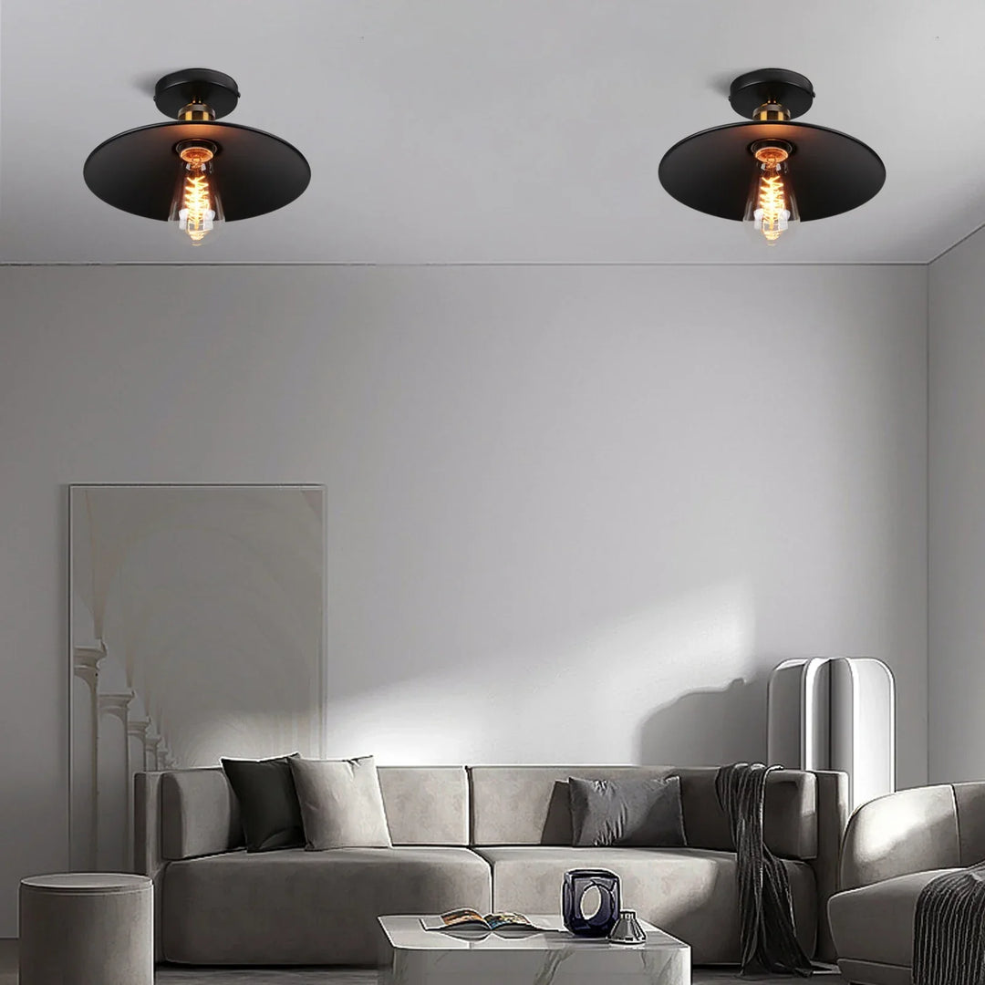 Vintage Deckenleuchte im Industrial Stil, Metall-Lampe für Wohnzimmer oder Schlafzimmer, LED-kompatibel | Brehn