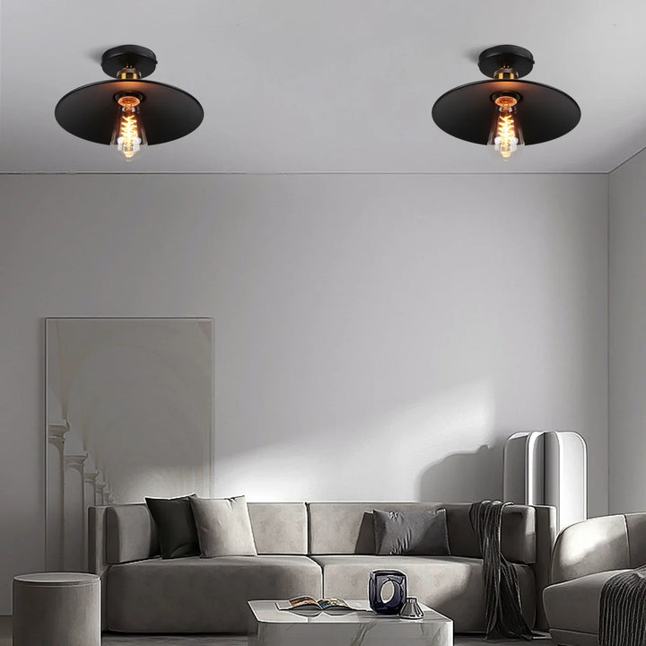 Vintage Deckenleuchte im Industrial Stil, Metall-Lampe für Wohnzimmer oder Schlafzimmer, LED-kompatibel | Brehn