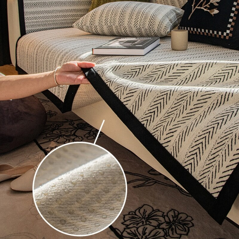Moderne Chenille-Stoff Anti-Kratzen Rutschfeste Sofabezug | Brehn