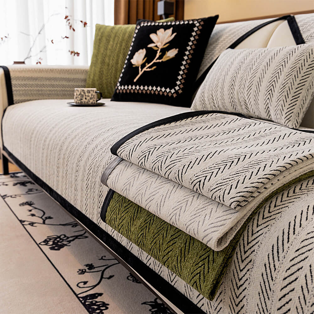 Moderne Chenille-Stoff Anti-Kratzen Rutschfeste Sofabezug | Brehn