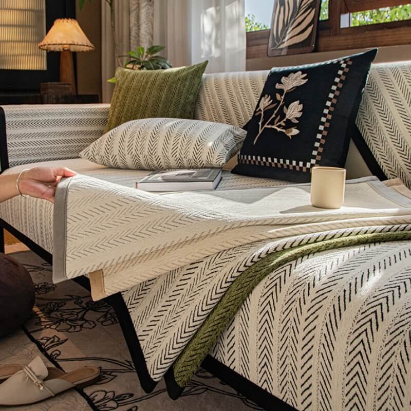 Moderne Chenille-Stoff Anti-Kratzen Rutschfeste Sofabezug | Brehn