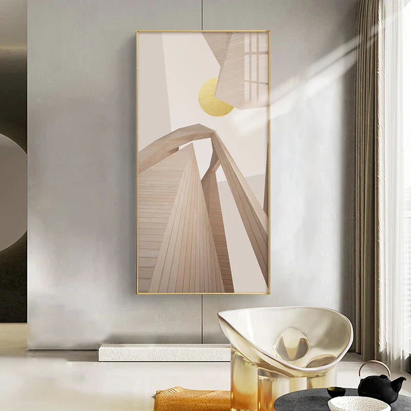 Moderne Ästhetik Abstrakte Architektonische Sonnenaufgang Wandkunst Fine Art Leinwanddrucke Bilder für zeitgenössische Loft-Wohnung Home Office Foyer Kunst Dekor
