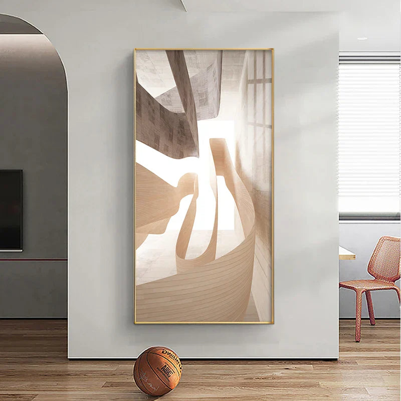 Moderne Ästhetik Abstrakte Architektonische Sonnenaufgang Wandkunst Fine Art Leinwanddrucke Bilder für zeitgenössische Loft-Wohnung Home Office Foyer Kunst Dekor