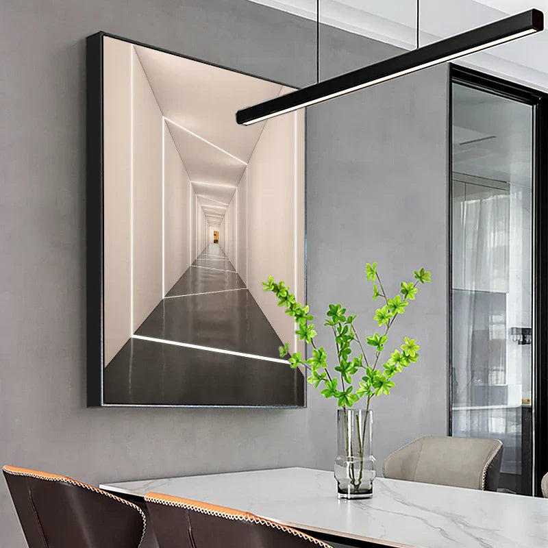 Moderne abstrakte architektonische Wandkunst Fine Art Leinwanddrucke visuelle Raumerweiterung Bilder für Wohnzimmer Empfangsraum Studio Foyer Kunst Dekor