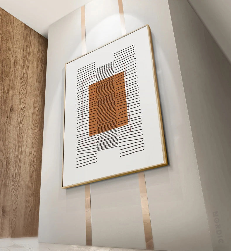 Modern Abstract Blockfarbe Linienkunst Fine Art Leinwanddruck Wandkunst Bilder für Wohnzimmer Esszimmer Kunst für zeitgenössisches Bürointerieur