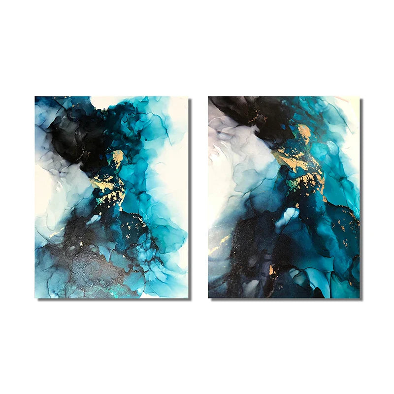 Moderne abstrakte tiefblaue Aqua-Marmor-Druck Wandkunst Fine Art Leinwanddrucke Poster Bilder für Wohn- und Esszimmer Kunstdekoration