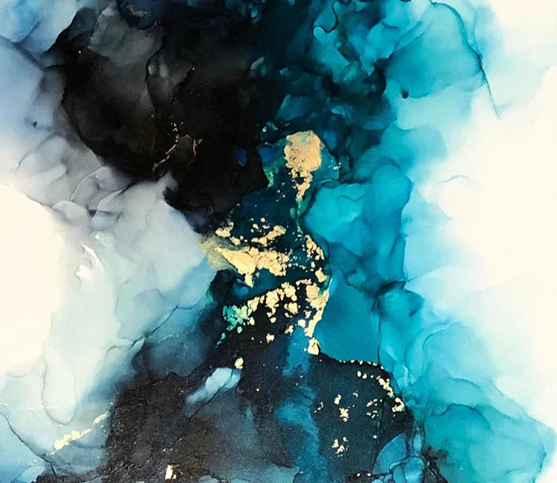 Moderne abstrakte tiefblaue Aqua-Marmor-Druck Wandkunst Fine Art Leinwanddrucke Poster Bilder für Wohn- und Esszimmer Kunstdekoration