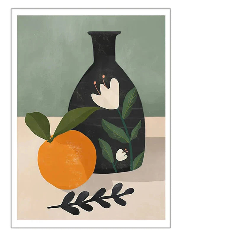 Moderner abstrakter floraler Vase Stillleben Wandkunst Kunstdrucke Bunte Bilder für Wohnzimmer Esszimmer Küchenkunst Dekor