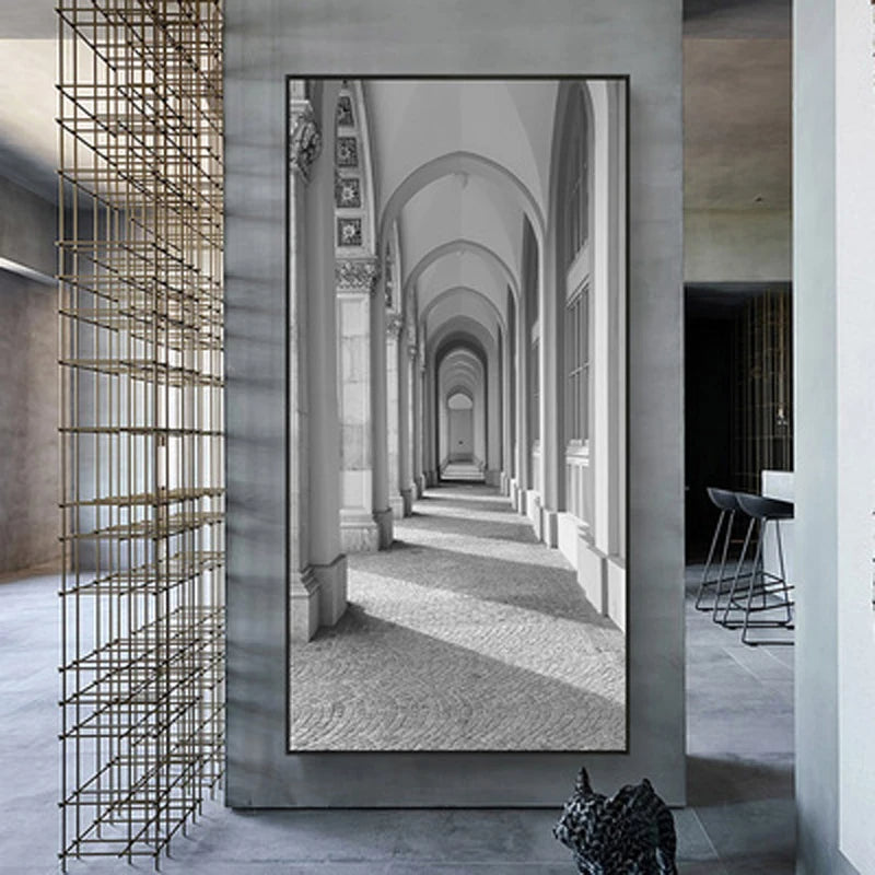 Moderne abstrakte minimalistische Bögen Architektur Wandkunst Fine Art Leinwanddrucke Bilder für Eingangsbereich Foyer Wohnzimmer Home Office Dekor | Brehn