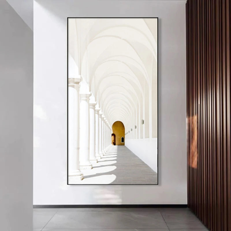 Moderne abstrakte minimalistische Bögen Architektur Wandkunst Fine Art Leinwanddrucke Bilder für Eingangsbereich Foyer Wohnzimmer Home Office Dekor | Brehn