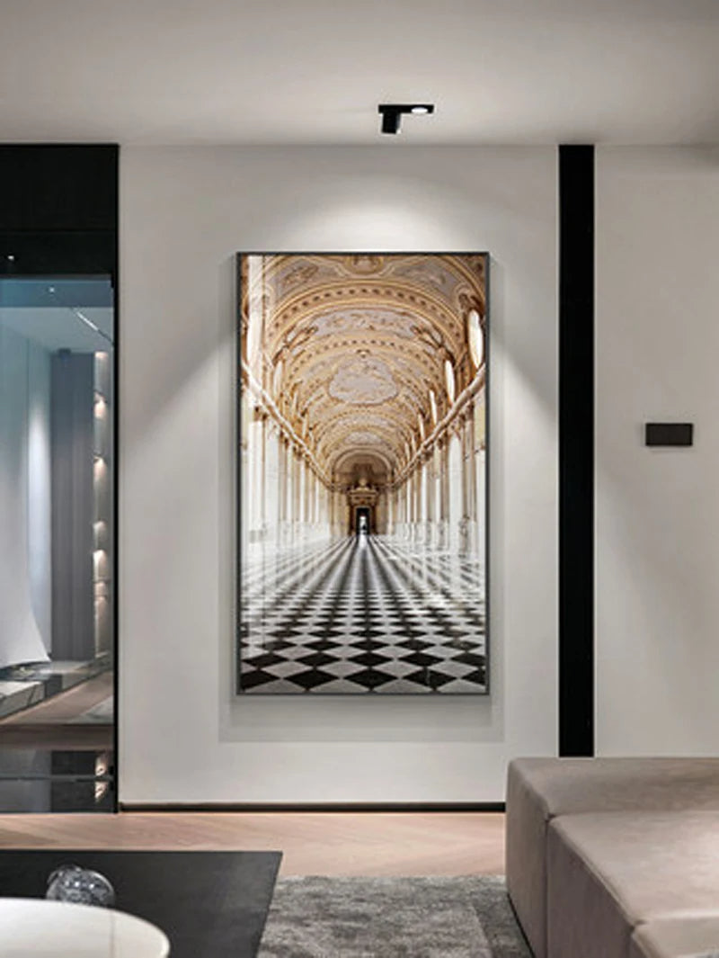 Moderne abstrakte minimalistische Bögen Architektur Wandkunst Fine Art Leinwanddrucke Bilder für Eingangsbereich Foyer Wohnzimmer Home Office Dekor | Brehn