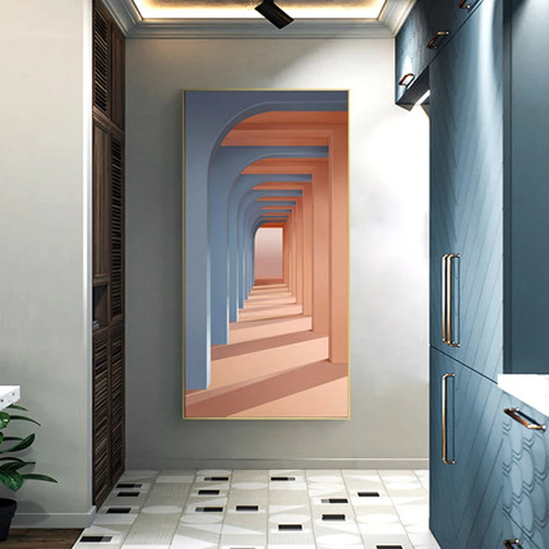 Moderne abstrakte minimalistische Bögen Architektur Wandkunst Fine Art Leinwanddrucke Bilder für Eingangsbereich Foyer Wohnzimmer Home Office Dekor | Brehn