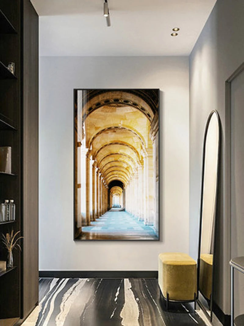 Moderne abstrakte minimalistische Bögen Architektur Wandkunst Fine Art Leinwanddrucke Bilder für Eingangsbereich Foyer Wohnzimmer Home Office Dekor | Brehn
