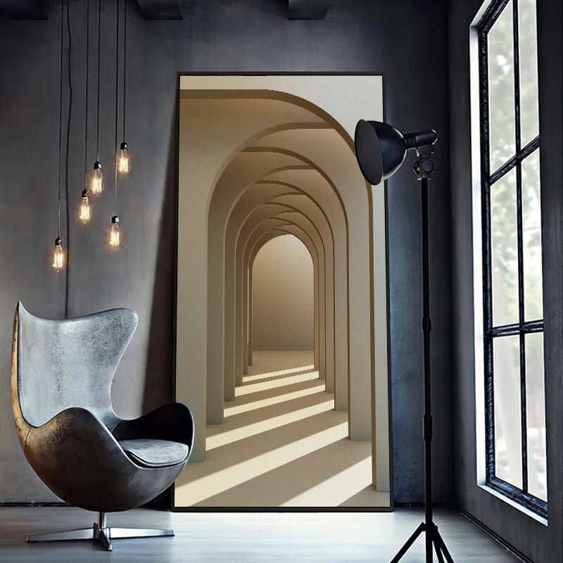 Moderne abstrakte minimalistische Bögen Architektur Wandkunst Fine Art Leinwanddrucke Bilder für Eingangsbereich Foyer Wohnzimmer Home Office Dekor | Brehn