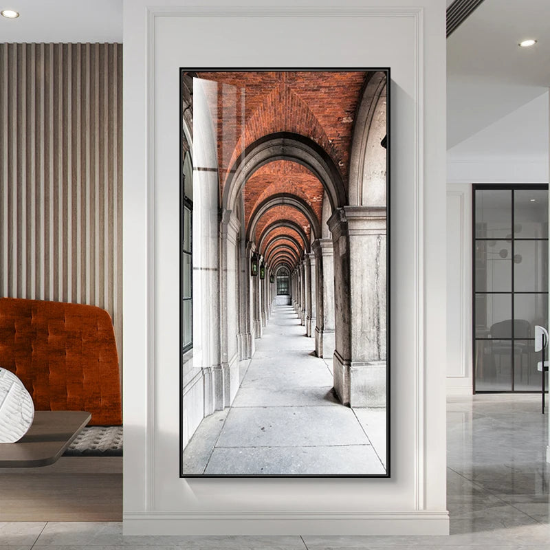 Moderne abstrakte minimalistische Bögen Architektur Wandkunst Fine Art Leinwanddrucke Bilder für Eingangsbereich Foyer Wohnzimmer Home Office Dekor | Brehn