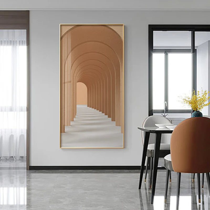 Moderne abstrakte minimalistische Bögen Architektur Wandkunst Fine Art Leinwanddrucke Bilder für Eingangsbereich Foyer Wohnzimmer Home Office Dekor | Brehn