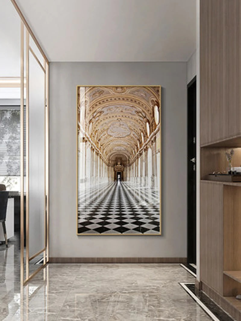 Moderne abstrakte minimalistische Bögen Architektur Wandkunst Fine Art Leinwanddrucke Bilder für Eingangsbereich Foyer Wohnzimmer Home Office Dekor | Brehn