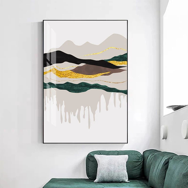 Abstrakte Berglandschaft Wandkunst Fein Kunst Leinwanddrucke Bilder für modernes Apartment Wohnzimmer Schlafzimmer Hotelzimmer Kunst Dekor | Brehn