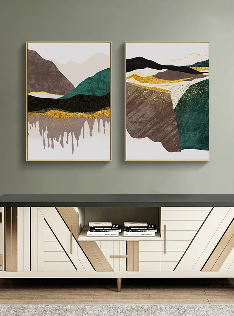 Abstrakte Berglandschaft Wandkunst Fein Kunst Leinwanddrucke Bilder für modernes Apartment Wohnzimmer Schlafzimmer Hotelzimmer Kunst Dekor | Brehn