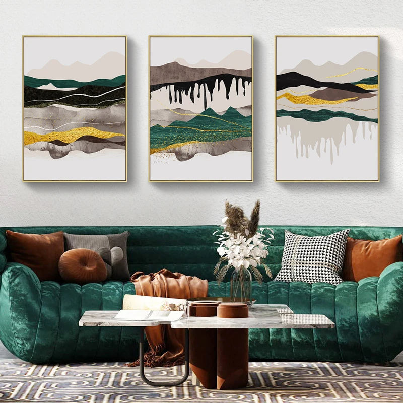 Abstrakte Berglandschaft Wandkunst Fein Kunst Leinwanddrucke Bilder für modernes Apartment Wohnzimmer Schlafzimmer Hotelzimmer Kunst Dekor | Brehn