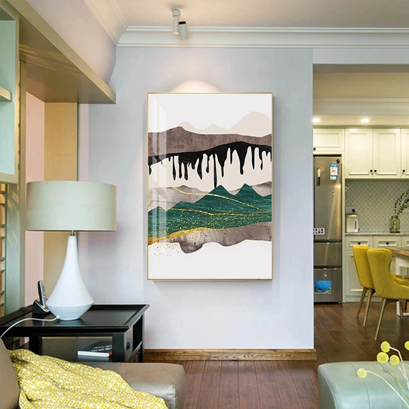 Abstrakte Berglandschaft Wandkunst Fein Kunst Leinwanddrucke Bilder für modernes Apartment Wohnzimmer Schlafzimmer Hotelzimmer Kunst Dekor | Brehn