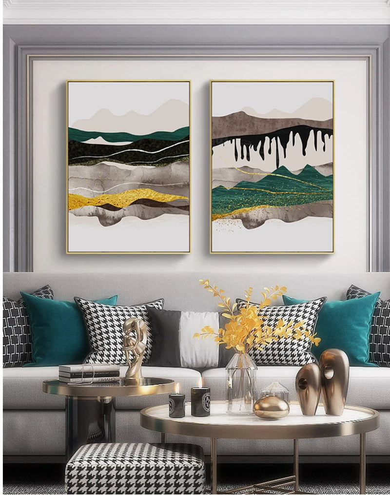 Abstrakte Berglandschaft Wandkunst Fein Kunst Leinwanddrucke Bilder für modernes Apartment Wohnzimmer Schlafzimmer Hotelzimmer Kunst Dekor | Brehn