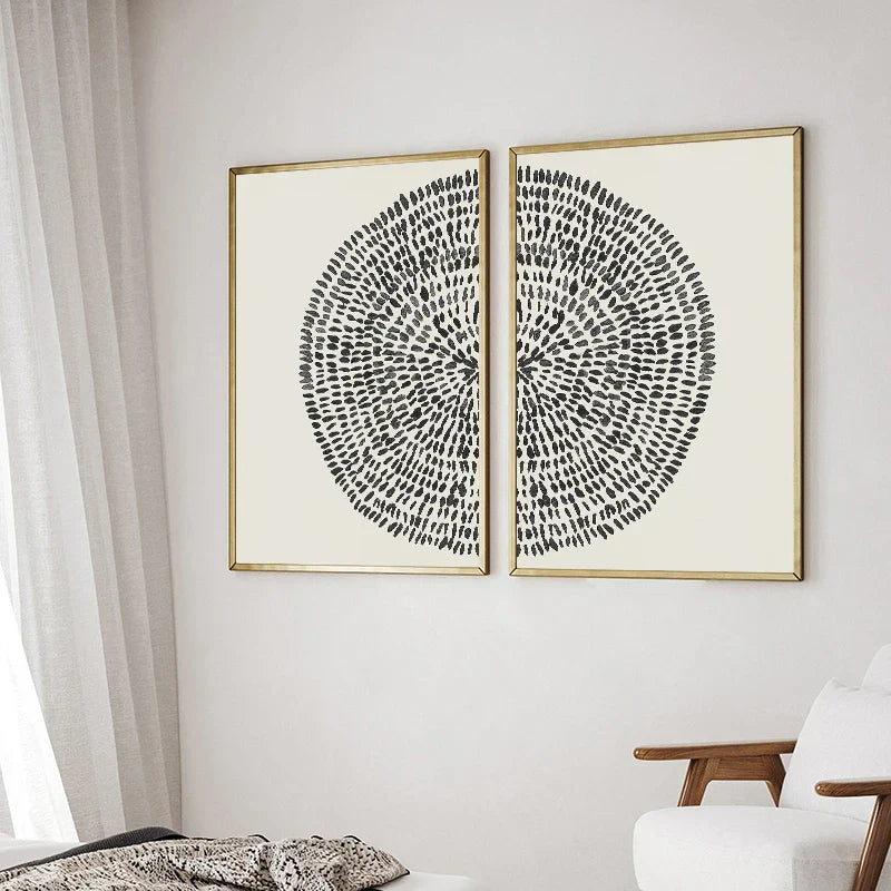 Abstrakte Radiale Punkte Wandkunst Feine Kunst Leinwanddrucke Minimalistische Bilder Für Moderne Wohnzimmer Esszimmer Schlafzimmer Kunst Für Zeitgenössische Wohnkultur
